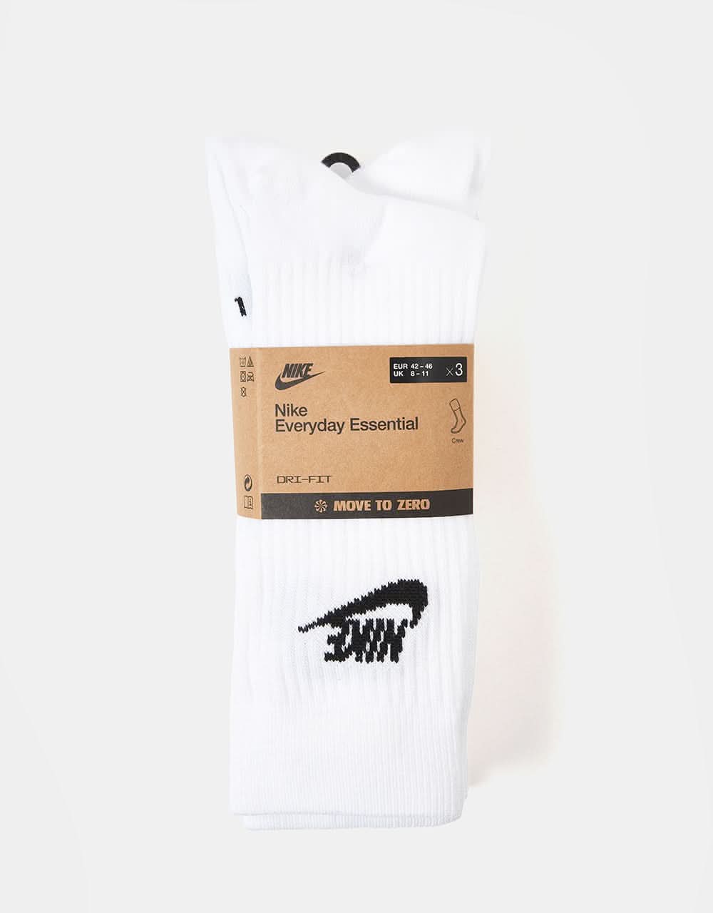 Nike SB Everyday Essential 3 Pack Crew Socks - White/Black - Image 3
