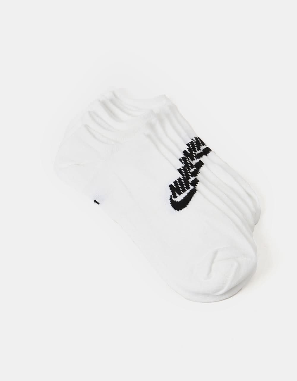 Nike Everyday Essentials No Show Socks 3 Pack - White/Black - Image 4