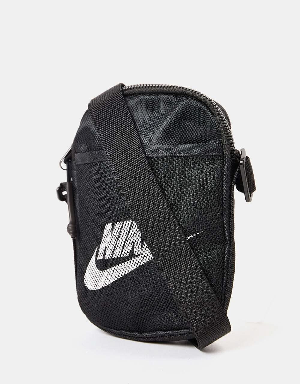 Nike Heritage Cross Body Bag - Black/Black/White - Image 3