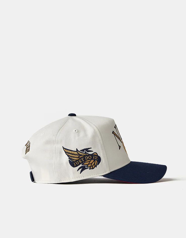 Nike Rise A-Frame Snapback Cap - Sail/Midnight Navy/Team Crimson - Image 3
