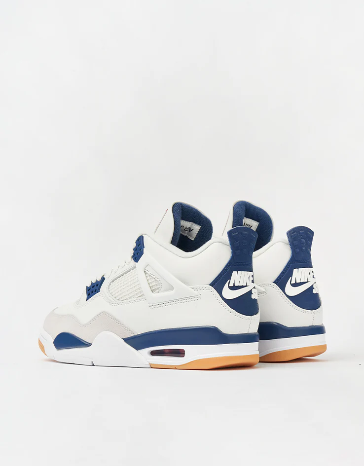 Nike SB Air Jordan 4 Retro SP Skate Shoes - Summit White/White-Navy-Neutral Grey - Image 6