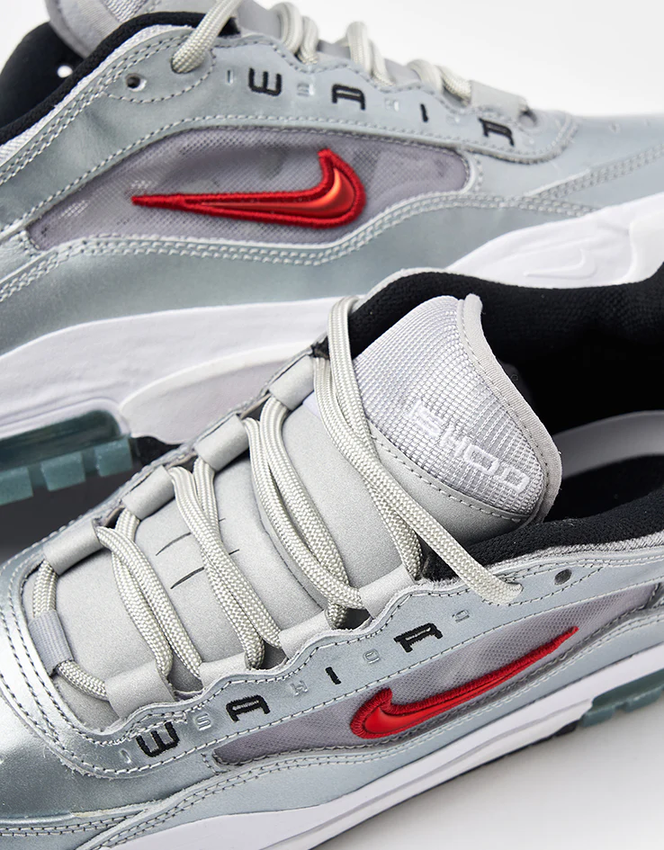 Nike SB Air Max Ishod Premium Skate Shoes - Metallic Silver/Varsity Red - Image 5