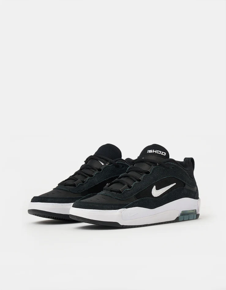 Nike SB Air Max Ishod Skate Shoes - Black/White-Black-Black - Image 3