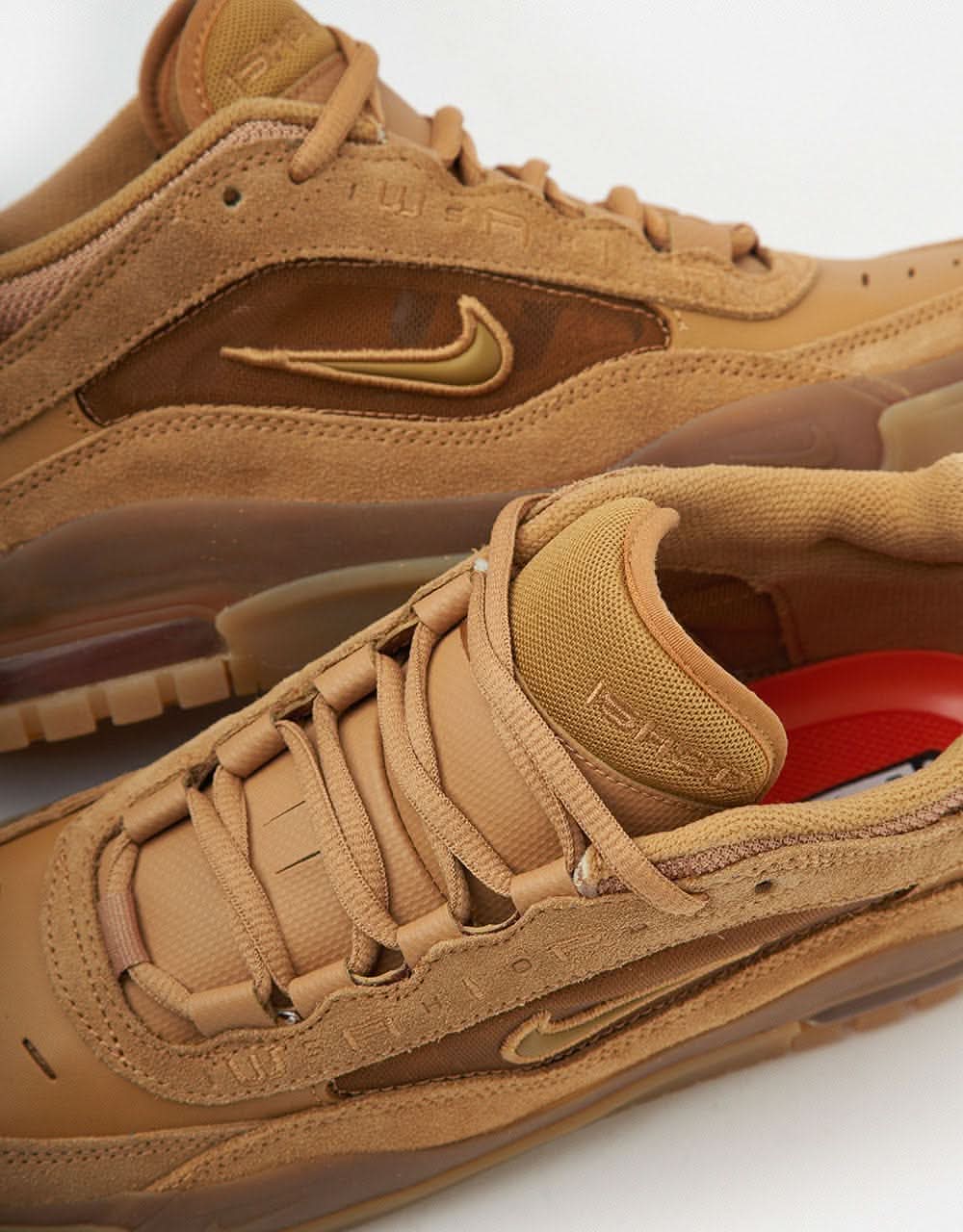 Nike SB Air Max Ishod Skate Shoes - Flax/Wheat-Flax-Safety Orange-Black-Gum Lt Brown - Image 5
