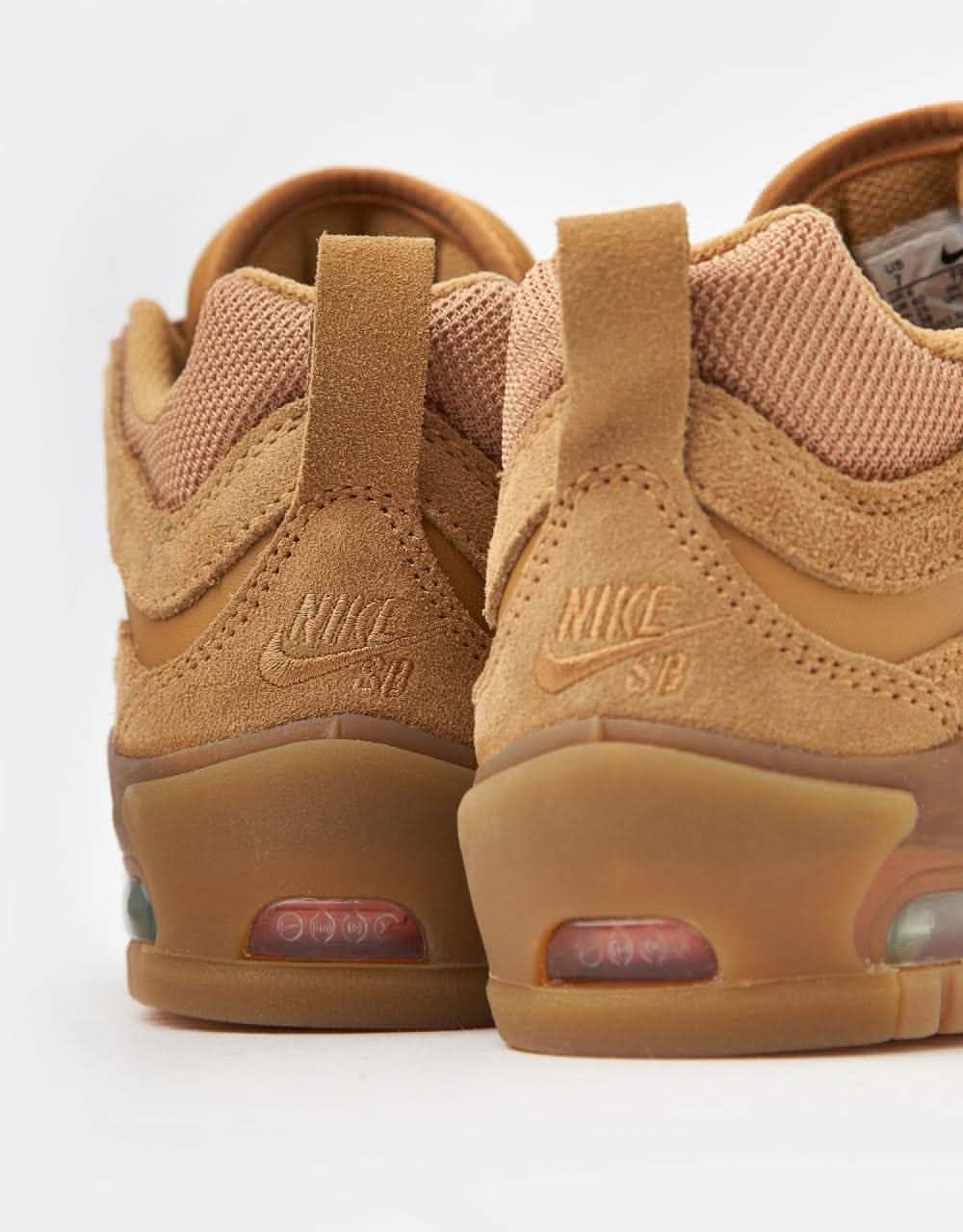 Nike SB Air Max Ishod Skate Shoes - Flax/Wheat-Flax-Safety Orange-Black-Gum Lt Brown - Image 8