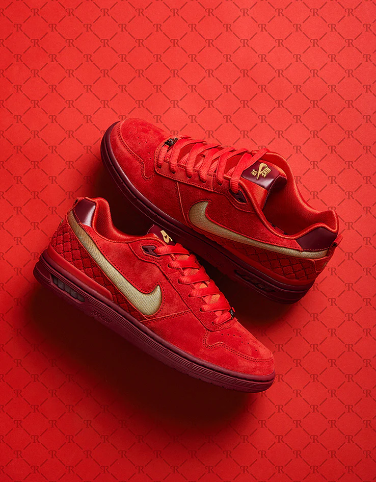 Nike SB 'All Star' Paul Rodriguez Zoom Air Low QS Skate Shoes - Habanero Red/Club Gold/Team Red/Habanero Red - Image 2