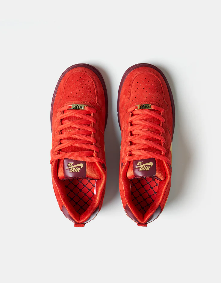 Nike SB 'All Star' Paul Rodriguez Zoom Air Low QS Skate Shoes - Habanero Red/Club Gold/Team Red/Habanero Red - Image 3