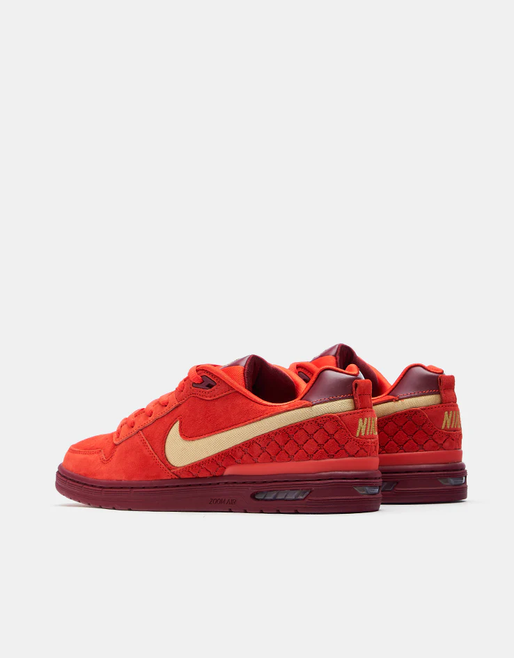 Nike SB 'All Star' Paul Rodriguez Zoom Air Low QS Skate Shoes - Habanero Red/Club Gold/Team Red/Habanero Red - Image 5