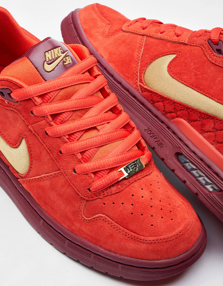 Nike SB 'All Star' Paul Rodriguez Zoom Air Low QS Skate Shoes - Habanero Red/Club Gold/Team Red/Habanero Red - Image 6