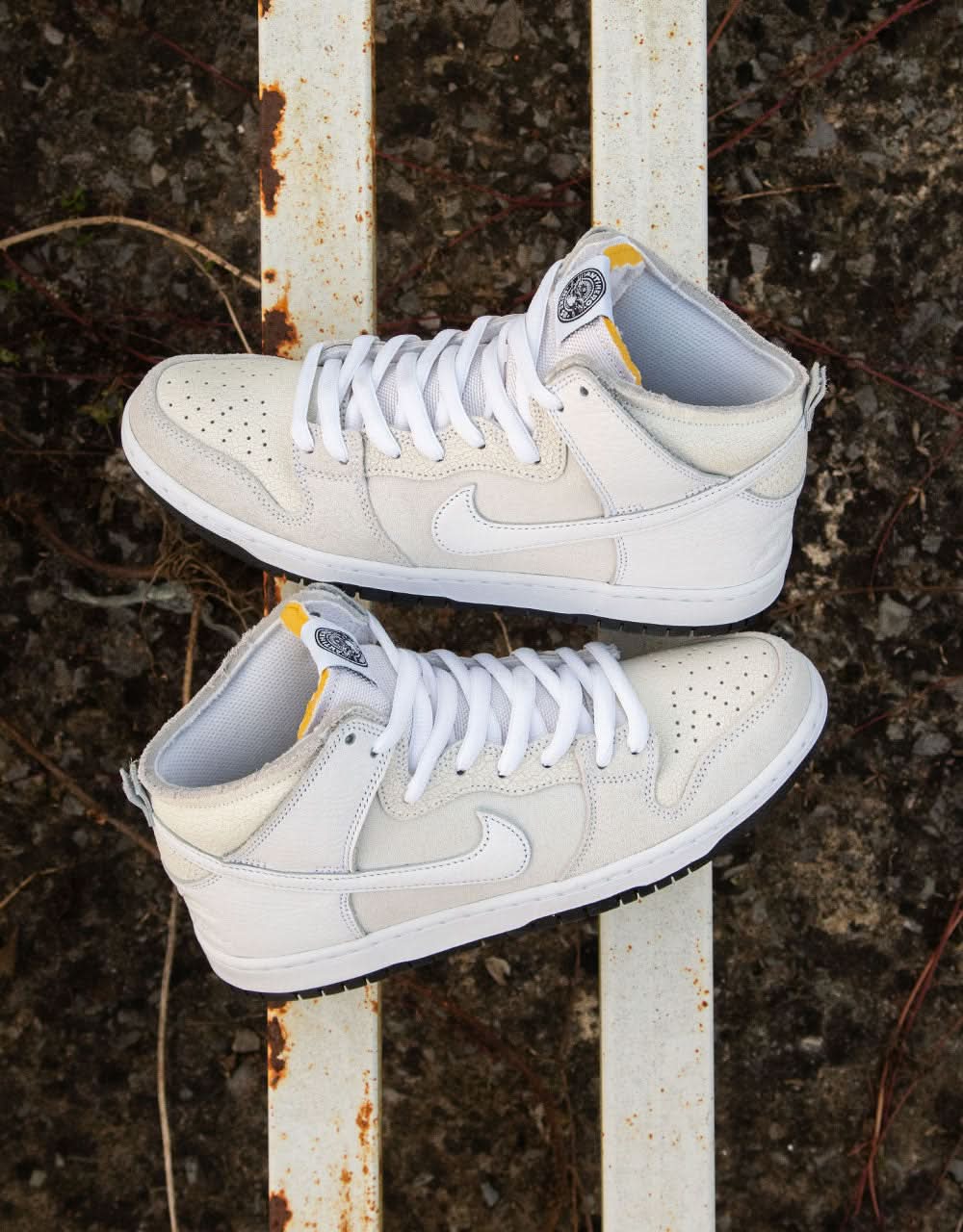 Nike SB 'Anti Hero' Dunk High QS Skate Shoes - White/White-Black - Image 10