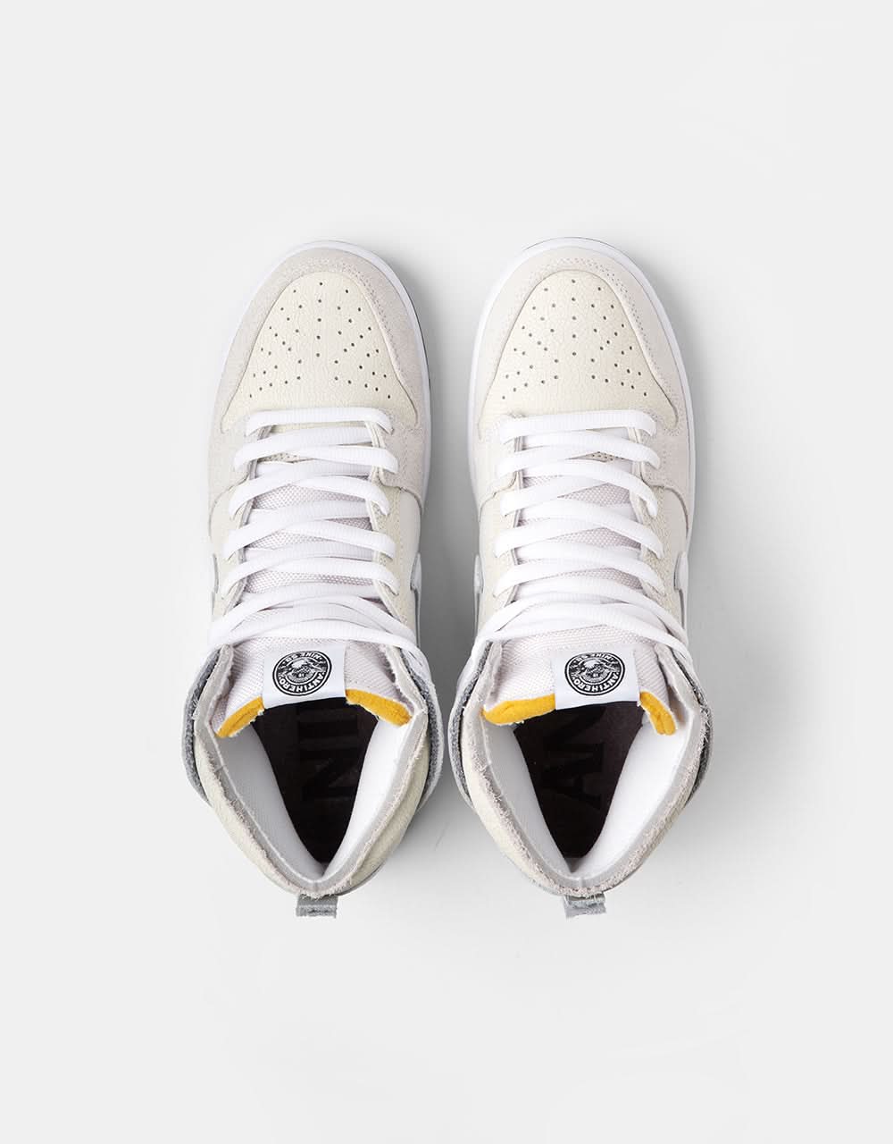 Nike SB 'Anti Hero' Dunk High QS Skate Shoes - White/White-Black - Image 2
