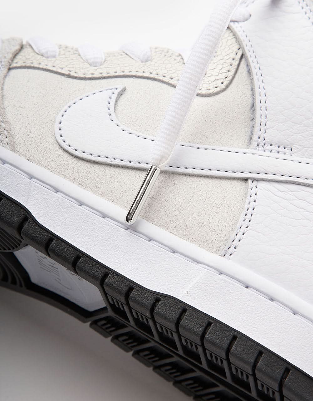Nike SB 'Anti Hero' Dunk High QS Skate Shoes - White/White-Black - Image 4