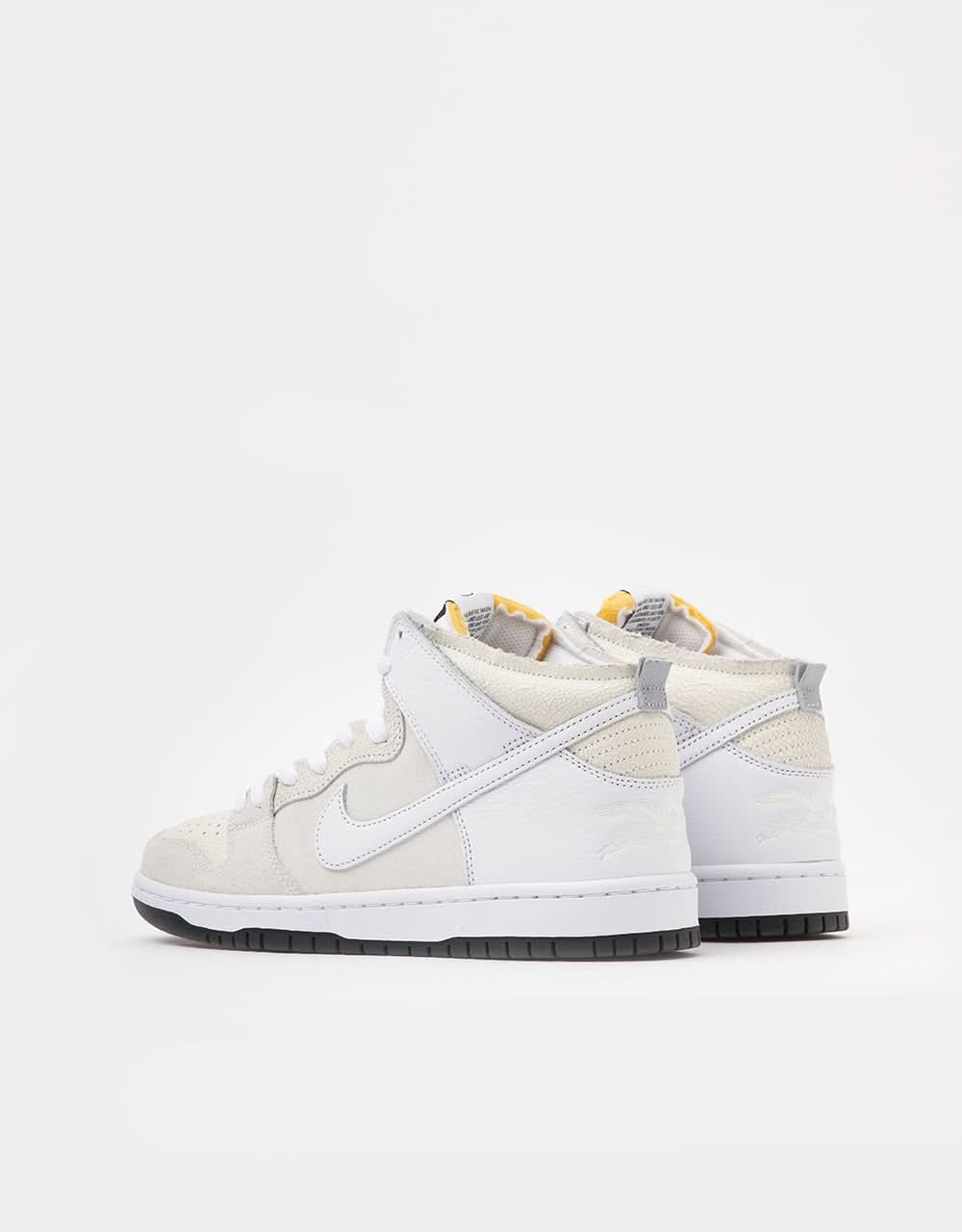 Nike SB 'Anti Hero' Dunk High QS Skate Shoes - White/White-Black - Image 5