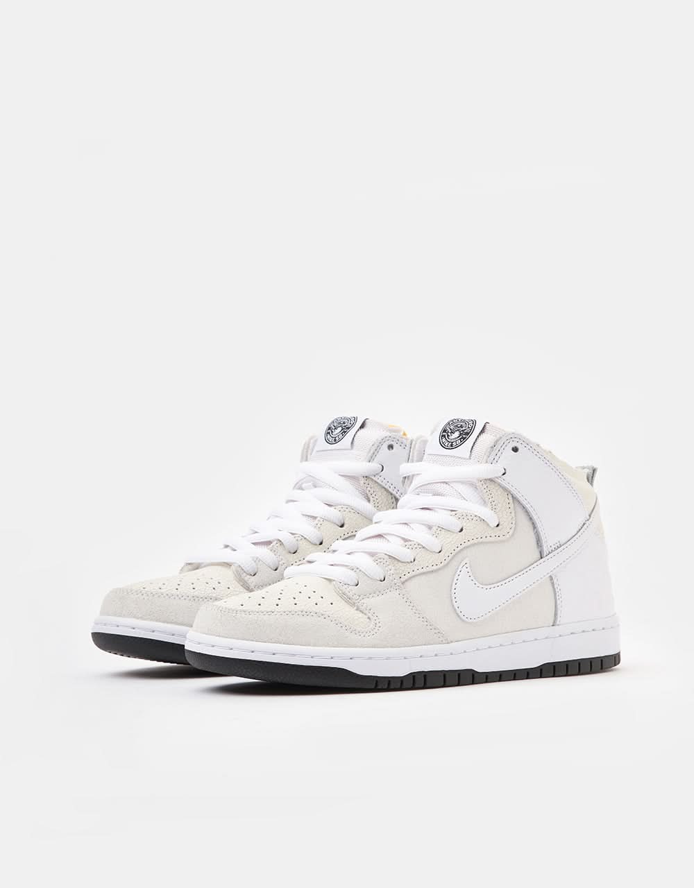 Nike SB 'Anti Hero' Dunk High QS Skate Shoes - White/White-Black - Image 8