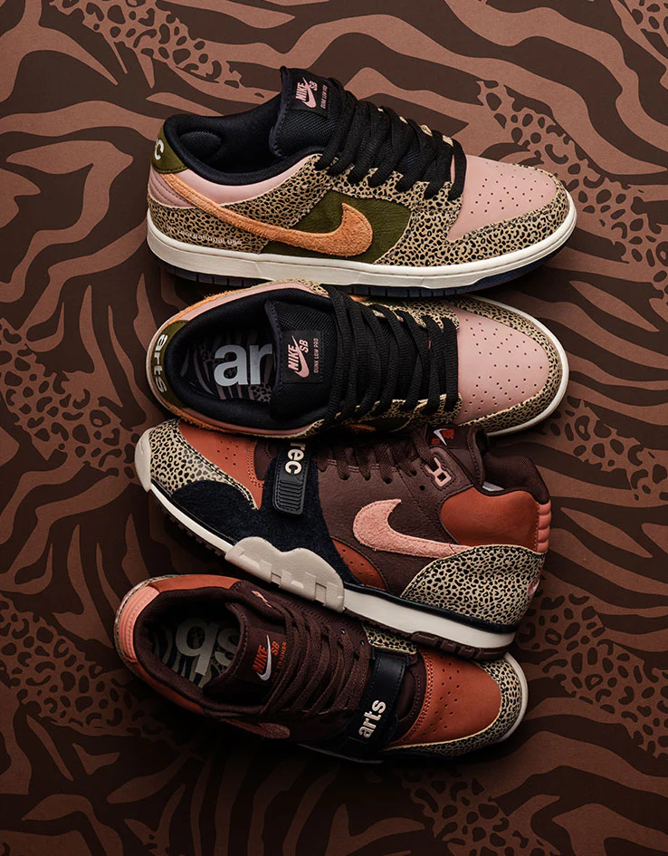 Nike SB 'Arts-Rec' Air Trainer 1 Skate Shoes - Limestone/Pink Quartz-Earth-Dusty Peach - Image 9