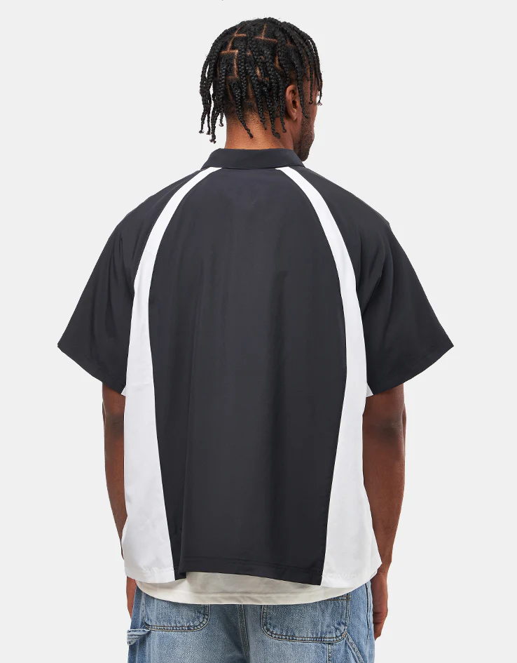 Nike SB Bowler Woven S/S Shirt - Black/White/White - Image 2