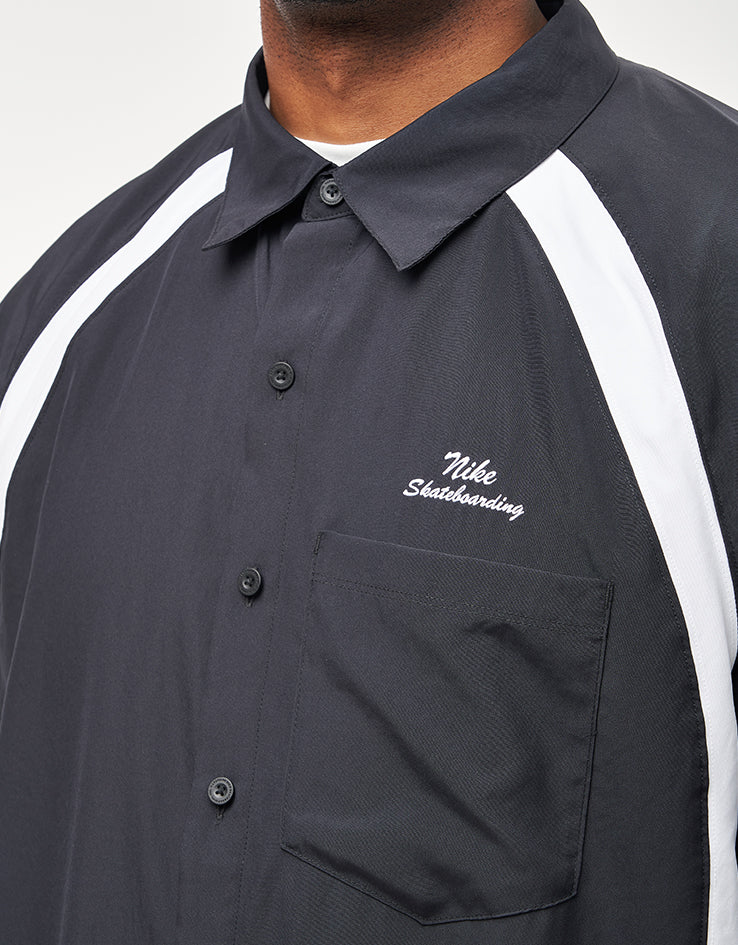 Nike SB Bowler Woven S/S Shirt - Black/White/White - Image 5