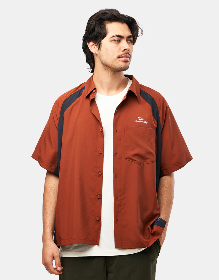 Nike SB Bowler Woven S/S Shirt - Cinnamon/Black/White - Image 2