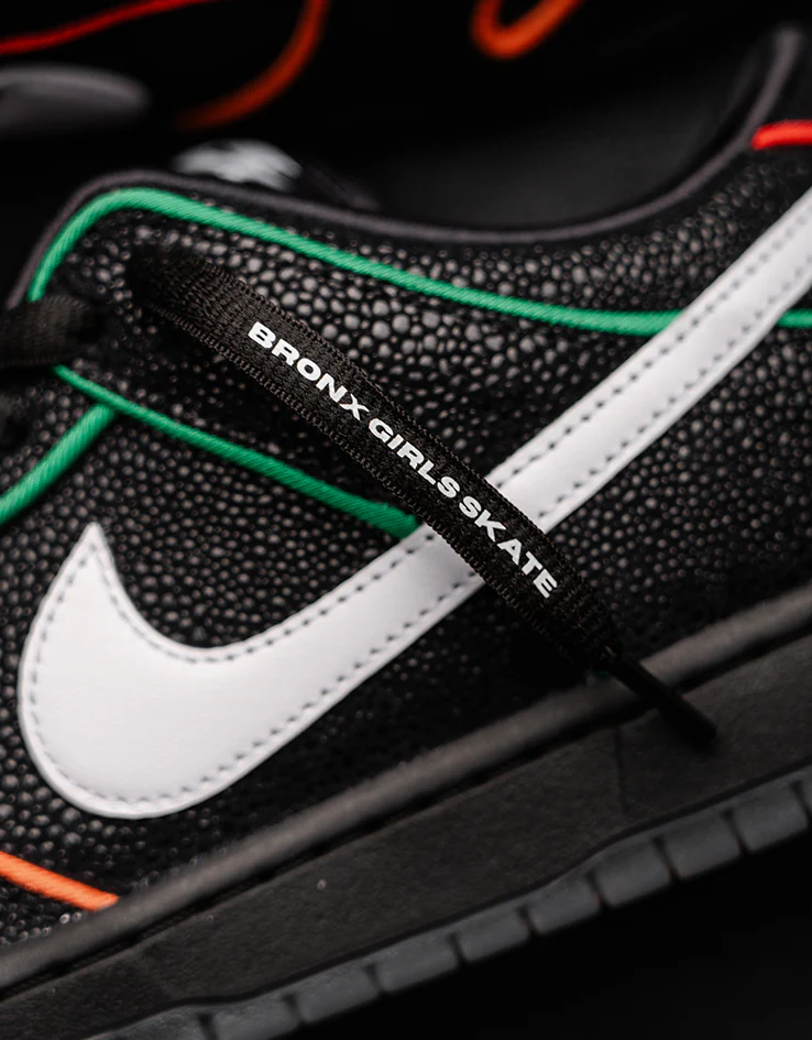 Nike SB 'Bronx Girls' Dunk Low Pro QS Skate Shoes - Black/White-Challenge Red-Total Orange - Image 12