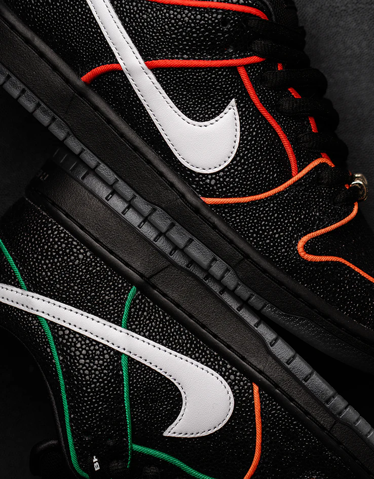 Nike SB 'Bronx Girls' Dunk Low Pro QS Skate Shoes - Black/White-Challenge Red-Total Orange - Image 15