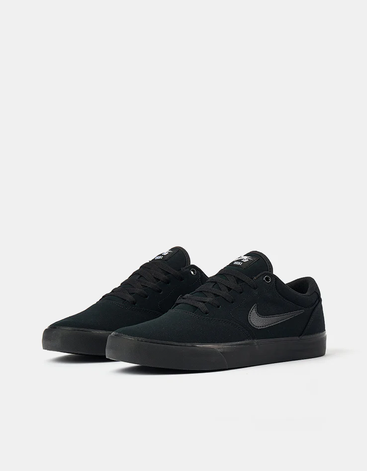 Nike SB Chron 2 Canvas Skate Shoes - Black/Black-Black - Image 3
