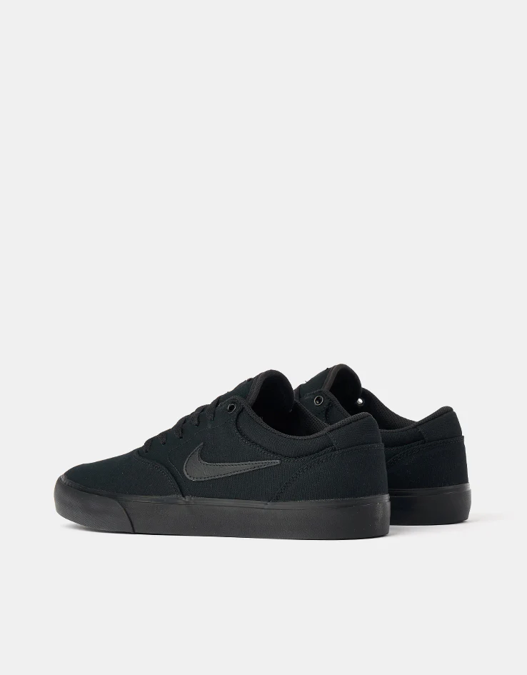 Nike SB Chron 2 Canvas Skate Shoes - Black/Black-Black - Image 4