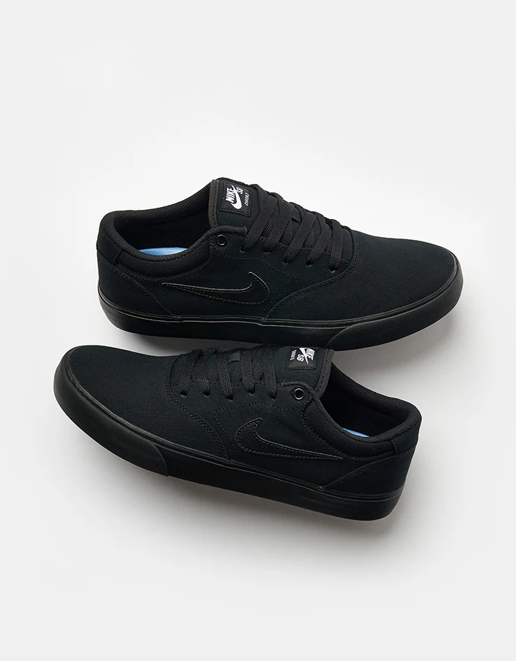 Nike SB Chron 2 Canvas Skate Shoes - Black/Black-Black - Image 8