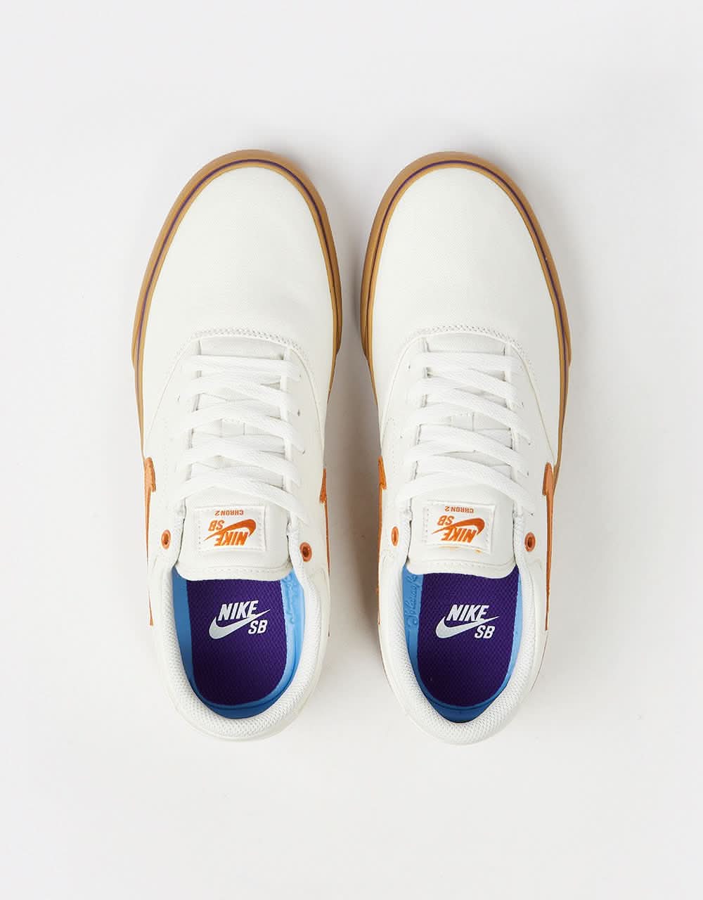 Nike SB Chron 2 Canvas Skate Shoes - Summit White/Monarch-Summit White-Gum Lt Brown-Field Purple - Image 3