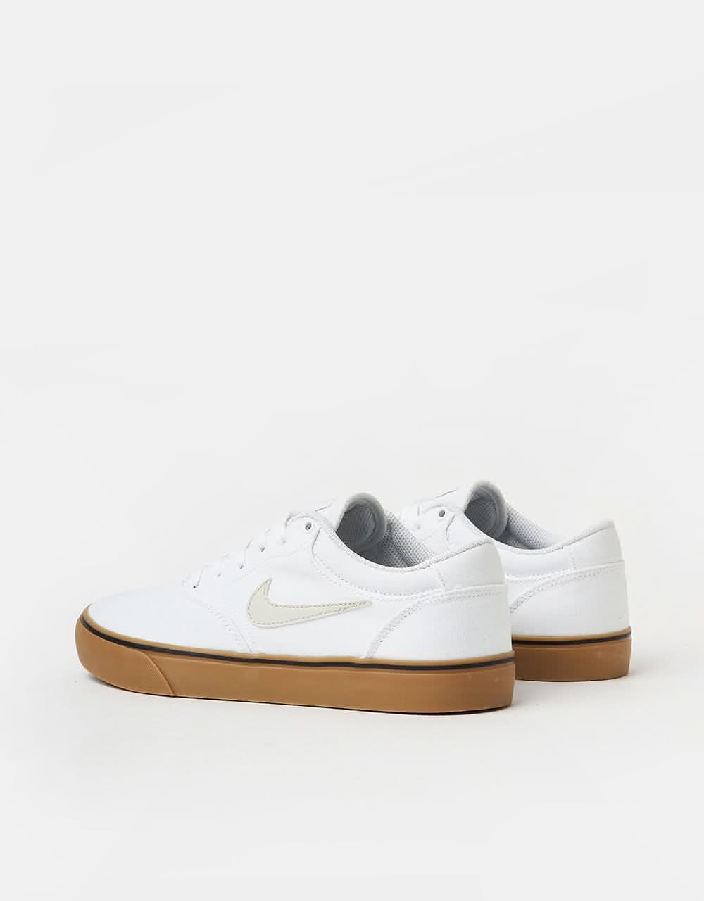 Nike SB Chron 2 Canvas Skate Shoes - White/Light Bone-White-Gum Light Brown - Image 8