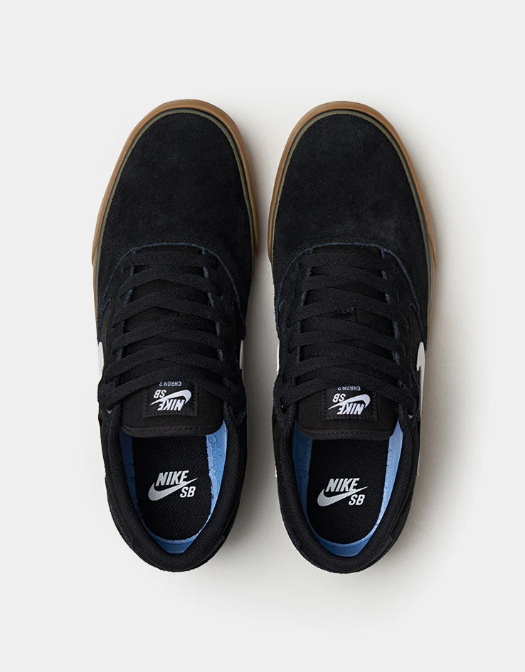 Nike SB Chron 2 Skate Shoes - Black/White-Black-Gum Light Brown - Image 2