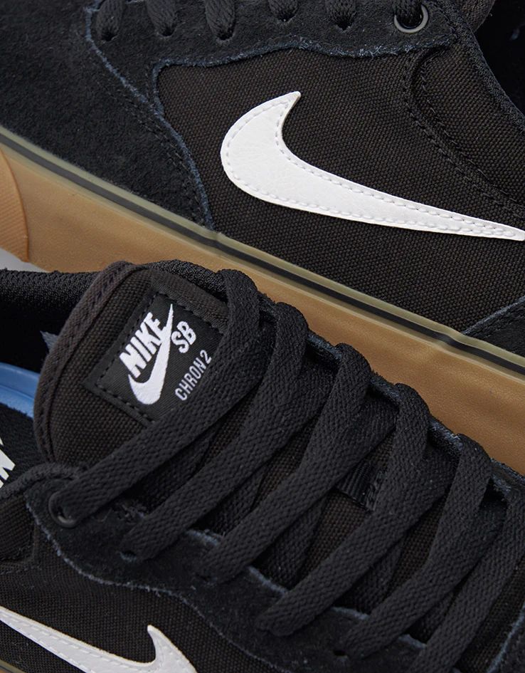 Nike SB Chron 2 Skate Shoes - Black/White-Black-Gum Light Brown - Image 5