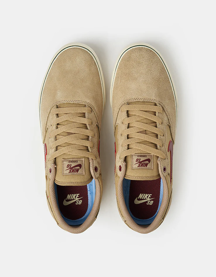 Nike SB Chron 2 Skate Shoes - Parachute Beige/Dark Team Red - Image 2