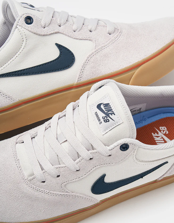 Nike SB Chron 2 Skate Shoes - Vast Grey/Armory Navy-Dark Russet - Image 5