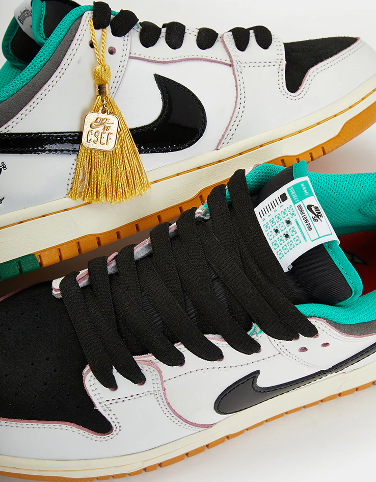 Nike SB 'CSEF' Dunk Low Pro QS Skate Shoes - Summit White/Black-White-Iron Grey - Image 7
