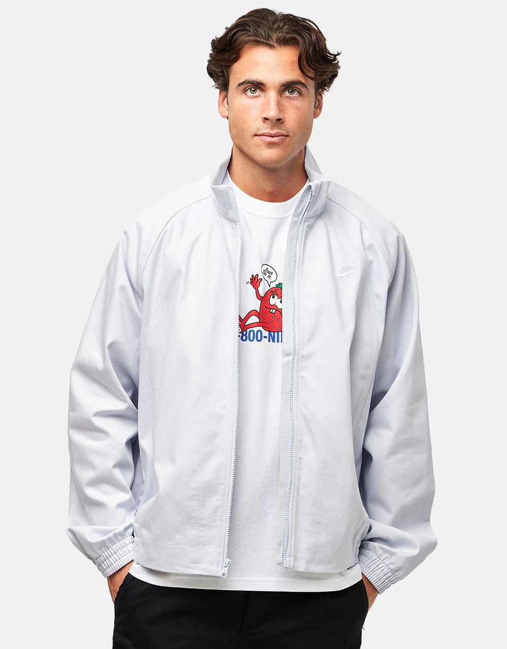 Nike SB Denim Full Zip Track Jacket - Football Grey/White - Image 3