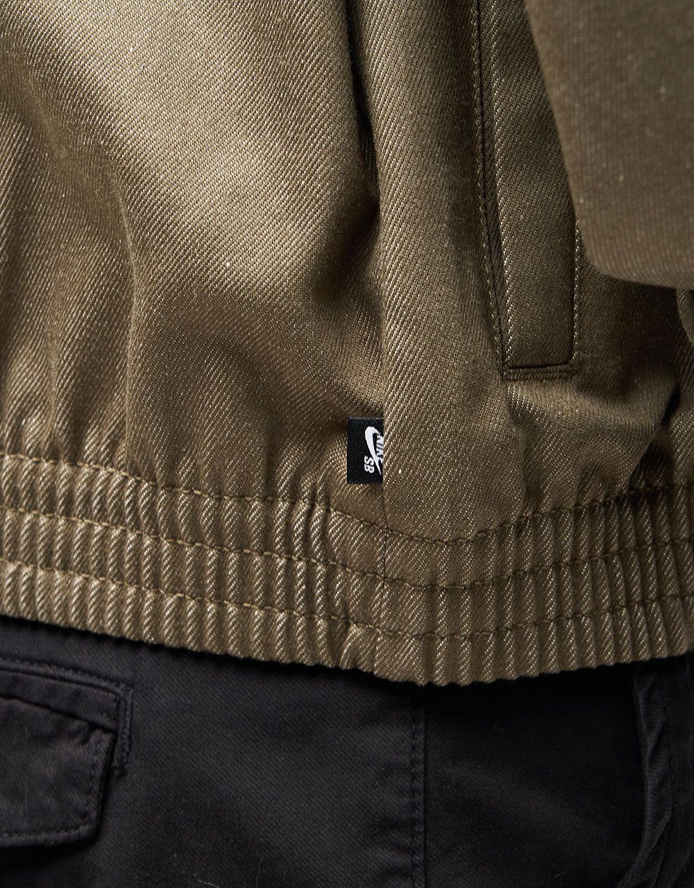 Nike SB Denim Full Zip Track Jacket - Medium Olive/White - Image 6