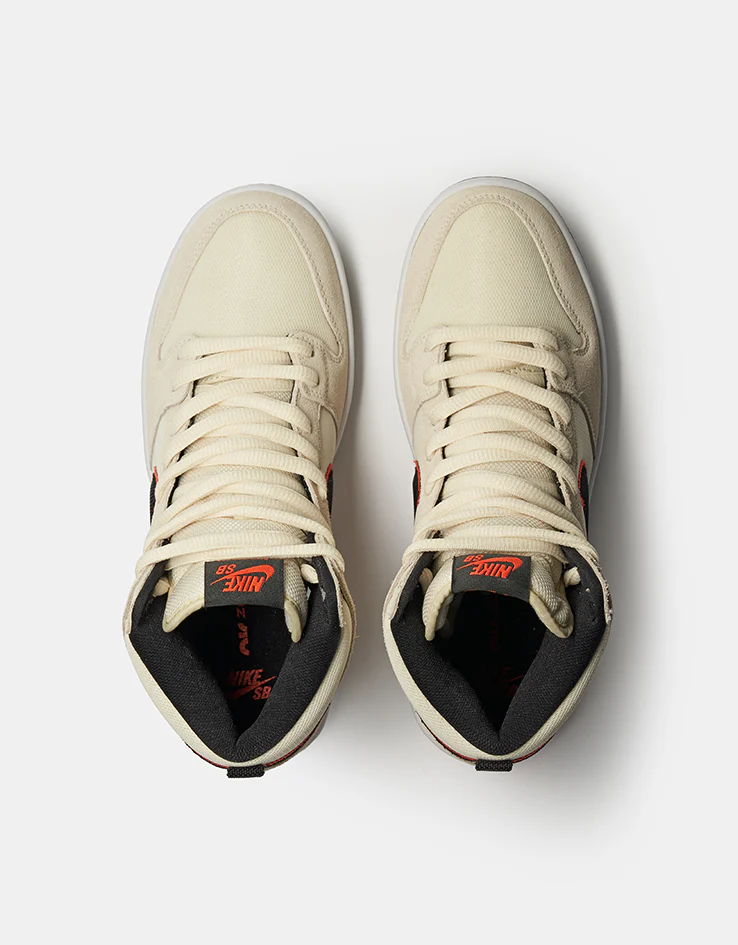 Nike SB 'Giants' Dunk High Pro Premium Skate Shoes - Coconut Milk/Black-Team Orange-White - Image 2