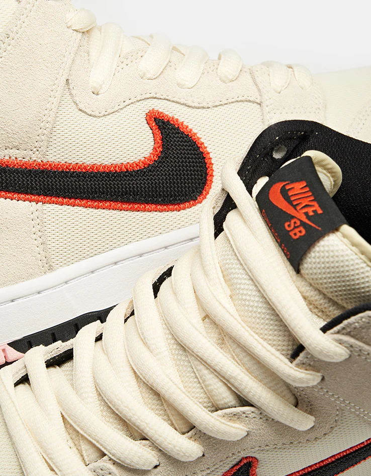 Nike SB 'Giants' Dunk High Pro Premium Skate Shoes - Coconut Milk/Black-Team Orange-White - Image 5