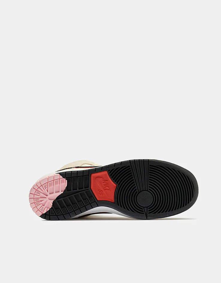 Nike SB 'Giants' Dunk High Pro Premium Skate Shoes - Coconut Milk/Black-Team Orange-White - Image 7