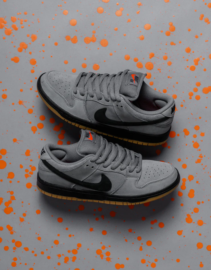 Nike SB Dunk Low Pro ISO Skate Shoes - Cool Grey/Black-Cool Grey-Dark Grey - Image 2