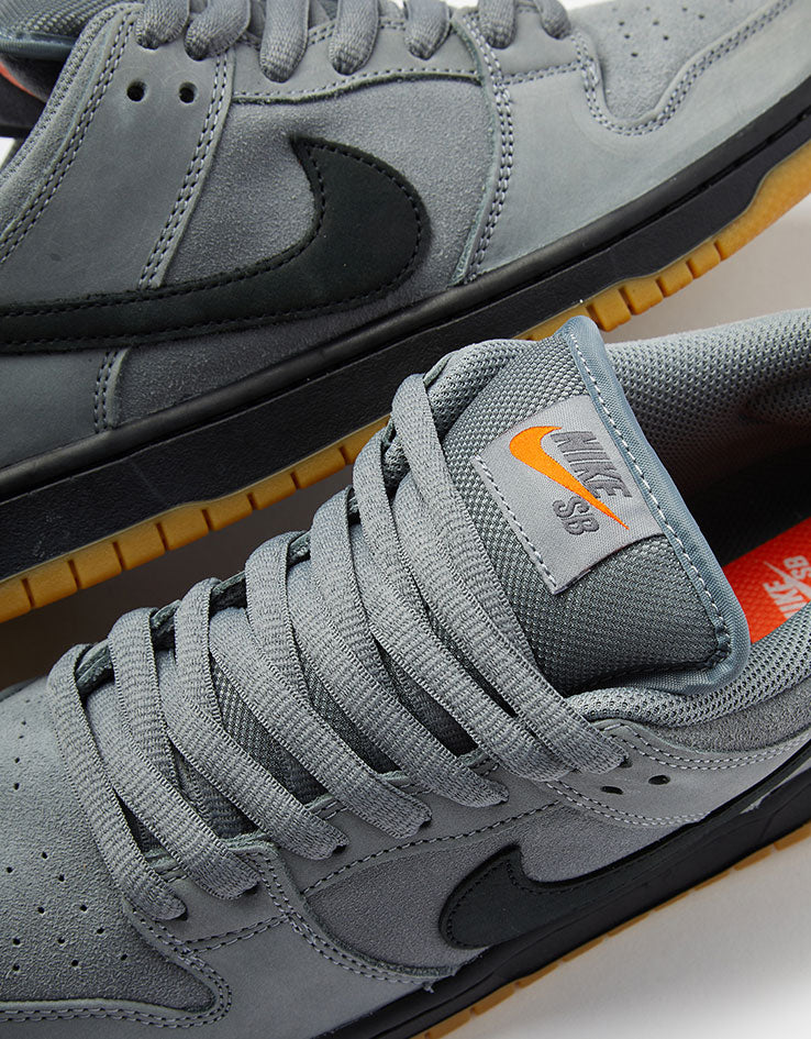 Nike SB Dunk Low Pro ISO Skate Shoes - Cool Grey/Black-Cool Grey-Dark Grey - Image 6
