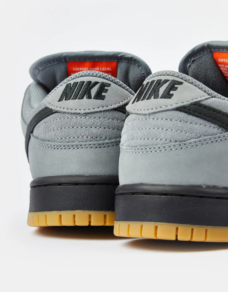 Nike SB Dunk Low Pro ISO Skate Shoes - Cool Grey/Black-Cool Grey-Dark Grey - Image 8