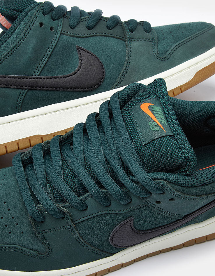 Nike SB Dunk Low Pro ISO Skate Shoes - Deep Fir/Black-Fir-Sail - Image 6