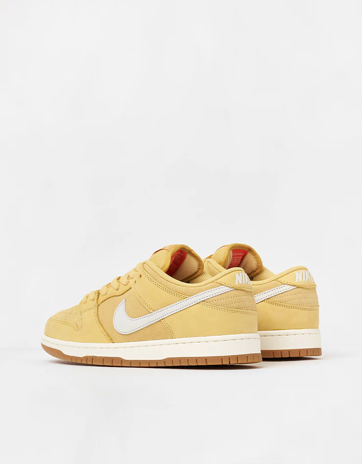 Nike SB Dunk Low Pro ISO Skate Shoes - Saturn Gold/Sail-Saturn Gold-Solar - Image 4
