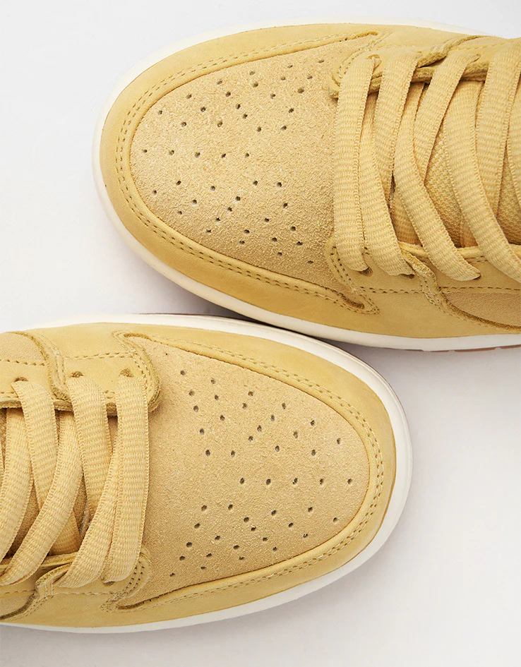 Nike SB Dunk Low Pro ISO Skate Shoes - Saturn Gold/Sail-Saturn Gold-Solar - Image 8