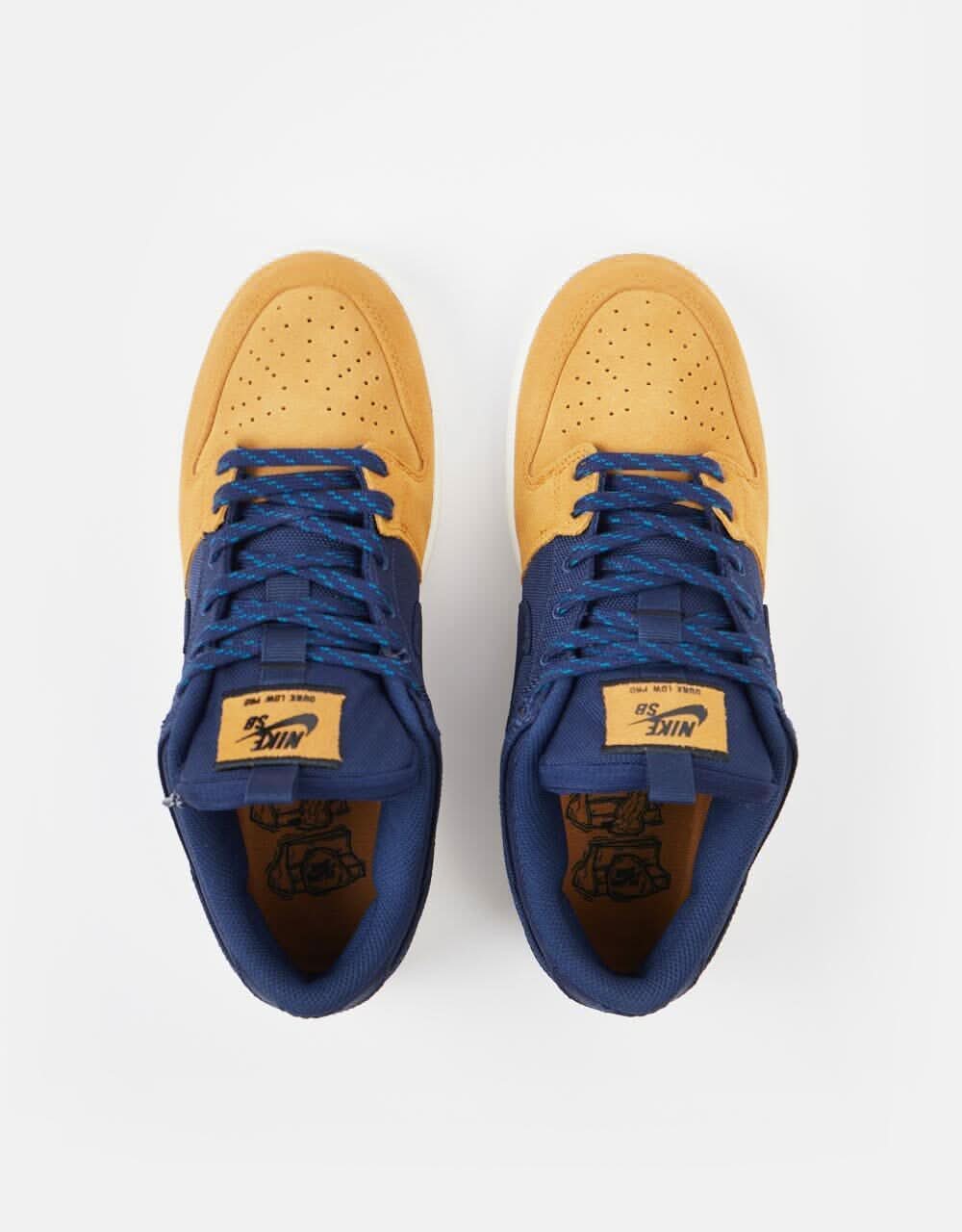 Nike SB Dunk Low Pro Premium Skate Shoes - Midnight Navy/Midnight Navy-Desert - Image 4