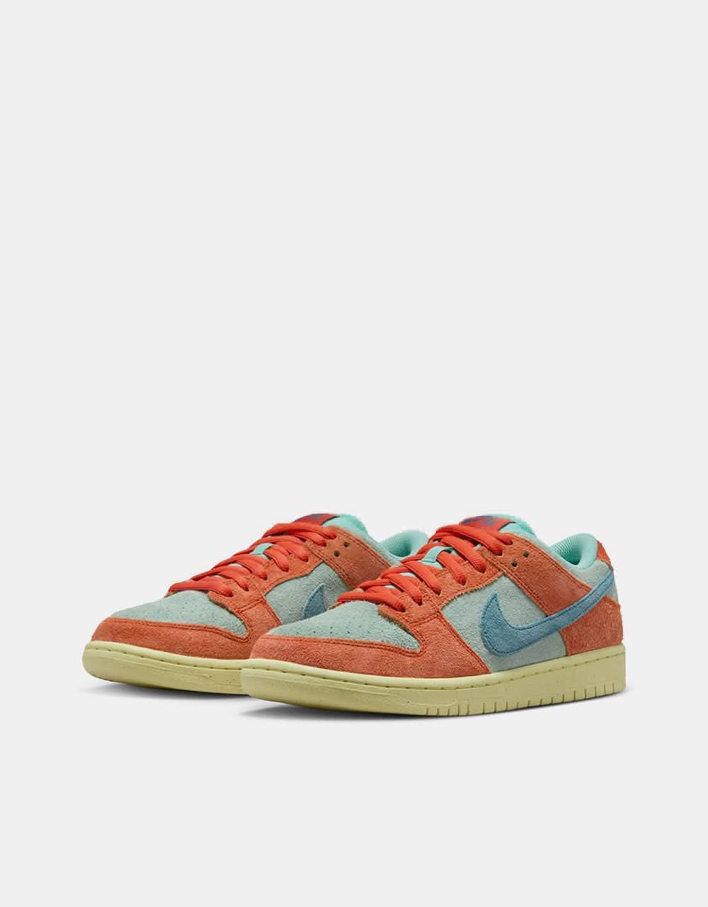 Nike SB Dunk Low Pro Premium Skate Shoes - Orange/Noise Aqua-Emerald Rise-Orange-Lemon Chiffon - Image 3