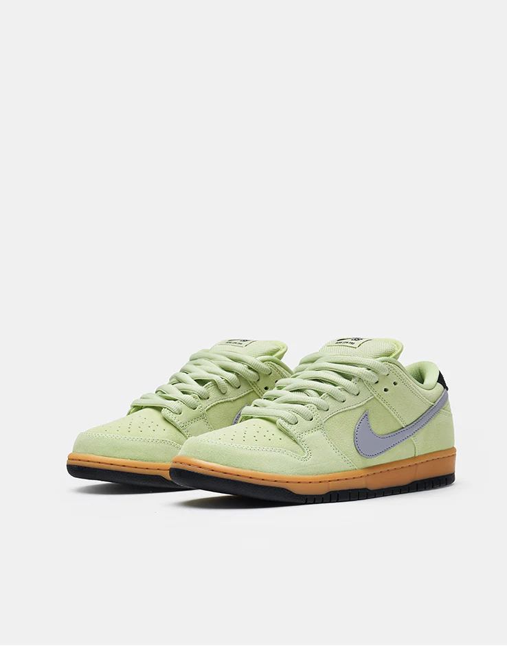 Nike SB Dunk Low Pro Premium Skate Shoes - Pistachio Frost/Wolf Grey-Black - Image 3