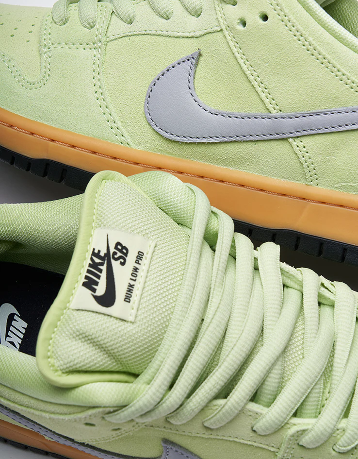 Nike SB Dunk Low Pro Premium Skate Shoes - Pistachio Frost/Wolf Grey-Black - Image 9