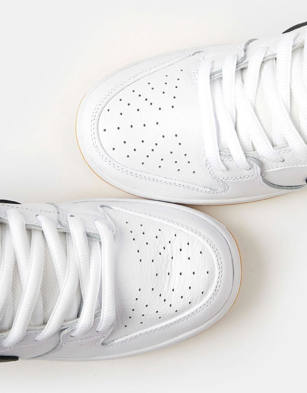 Nike SB Dunk Low Pro Premium Skate Shoes - White/Black-White-Gum Light Brown - Image 7